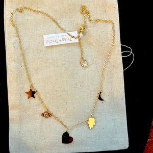 Tess + Tricia Lucky Heart and Chain Necklace NWT